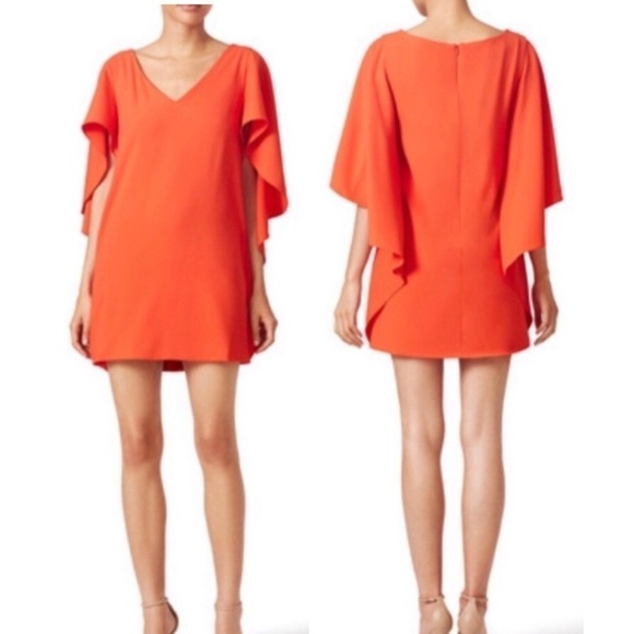 Open Ceremony Crepe Shift Dress Cascade Sleeves - Picture 10 of 10